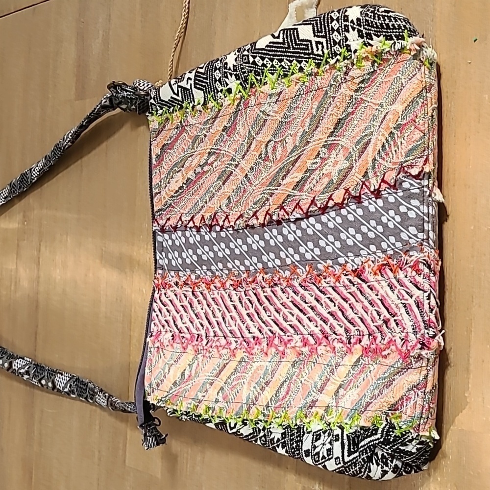 NWT Demdaco Cotton Boho Shoulder Bag - Picture 7 of 8